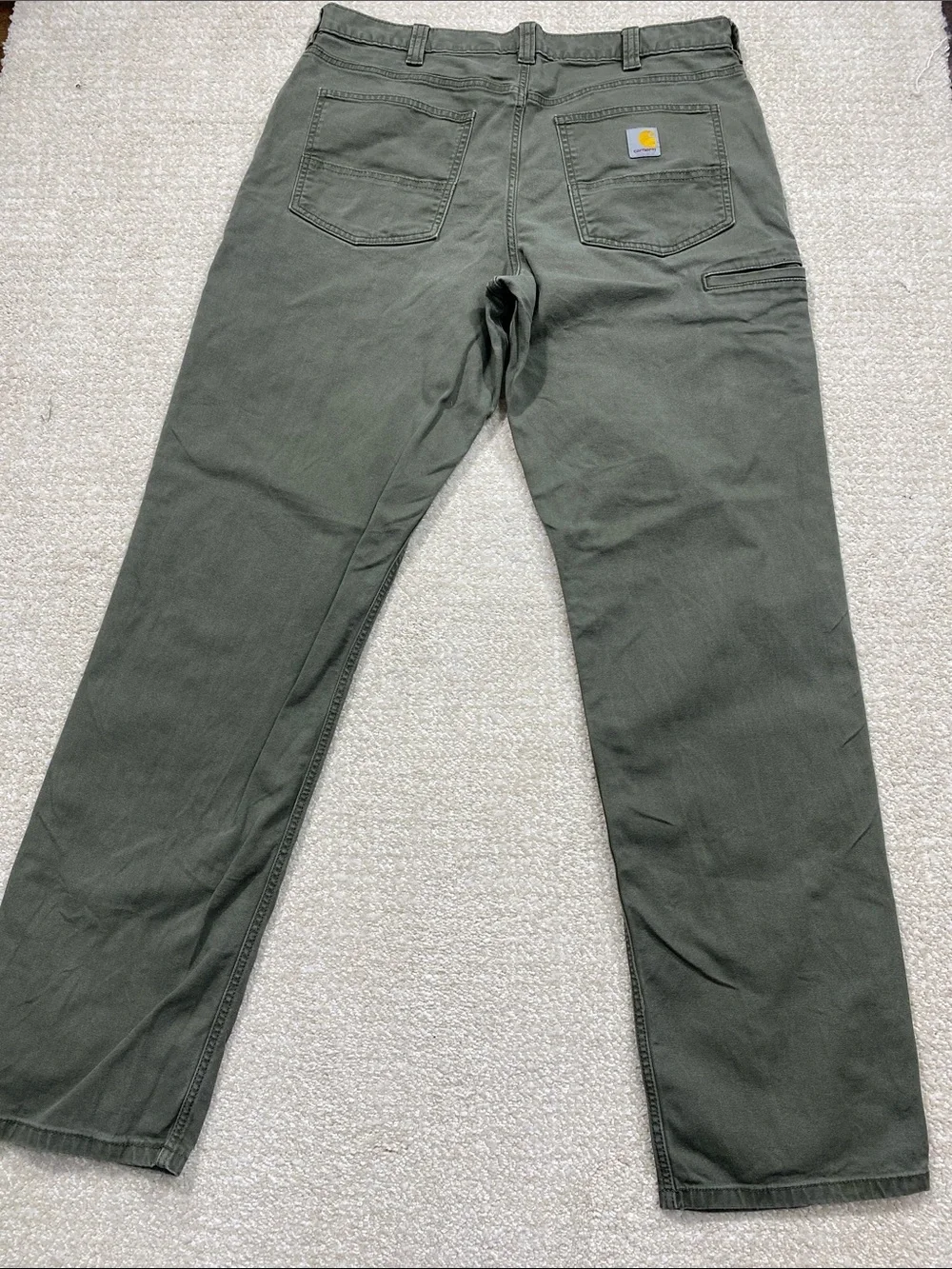 Carhartt Men's Olive Green Straight Fit Work Pants Size 36/34 straight cut relax